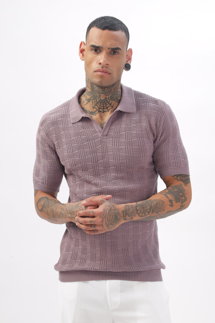 Urban Grid Polo Pink T-shirt Ilyzly