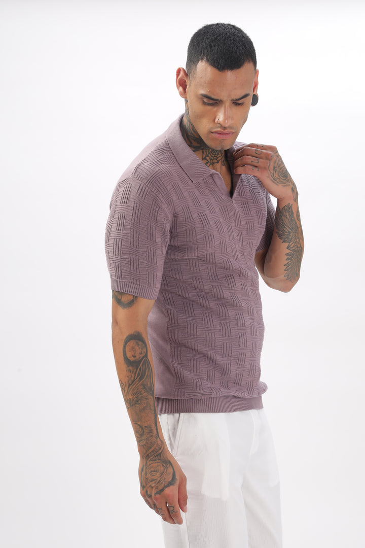 Urban Grid Polo Pink T-shirt Ilyzly