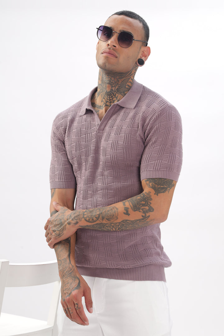 Urban Grid Polo Pink T-shirt Ilyzly