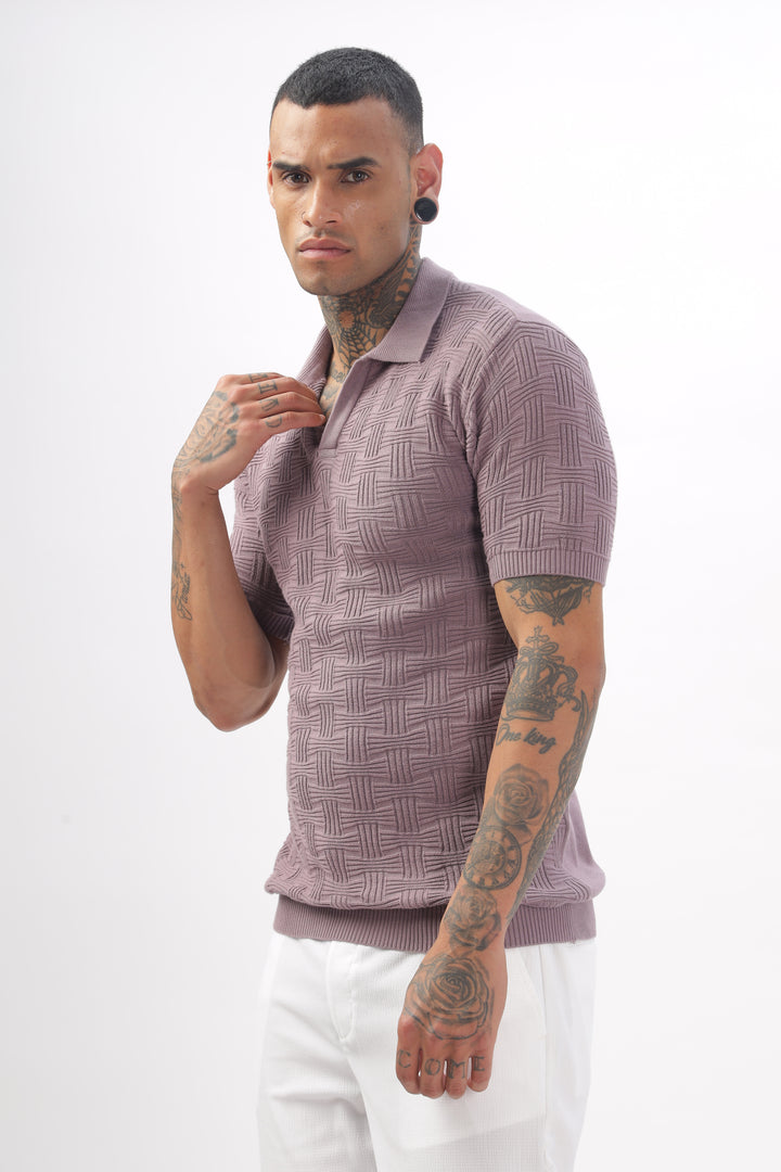 Urban Grid Polo Pink T-shirt Ilyzly