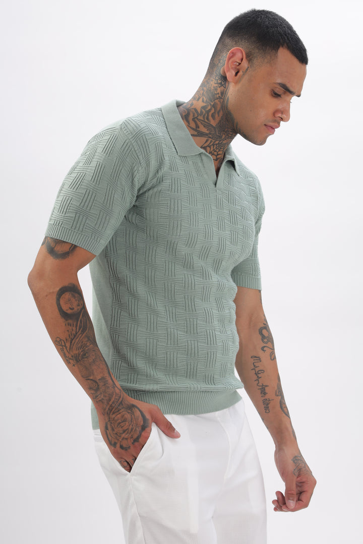 Urban Grid Polo Turqoise T-shirt Ilyzly