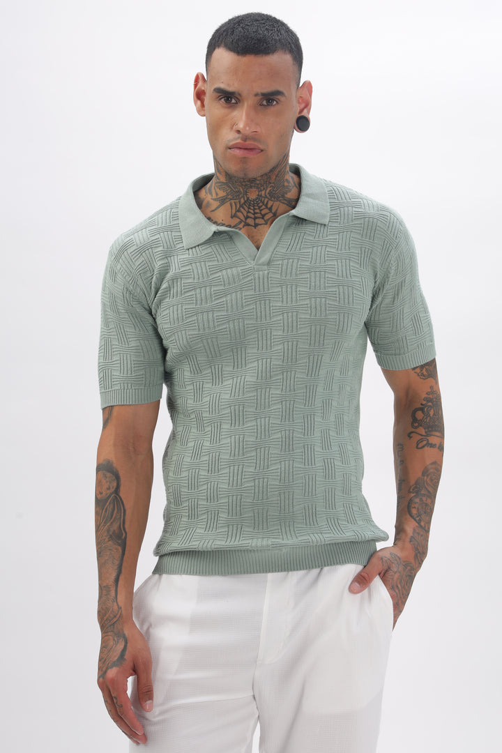 Urban Grid Polo Turqoise T-shirt Ilyzly