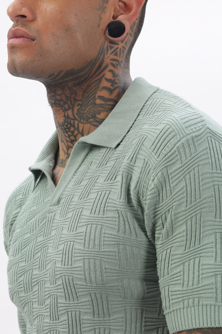 Urban Grid Polo Turqoise T-shirt Ilyzly