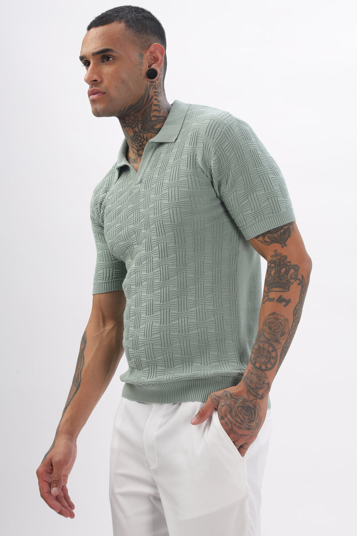 Urban Grid Polo Turqoise T-shirt Ilyzly