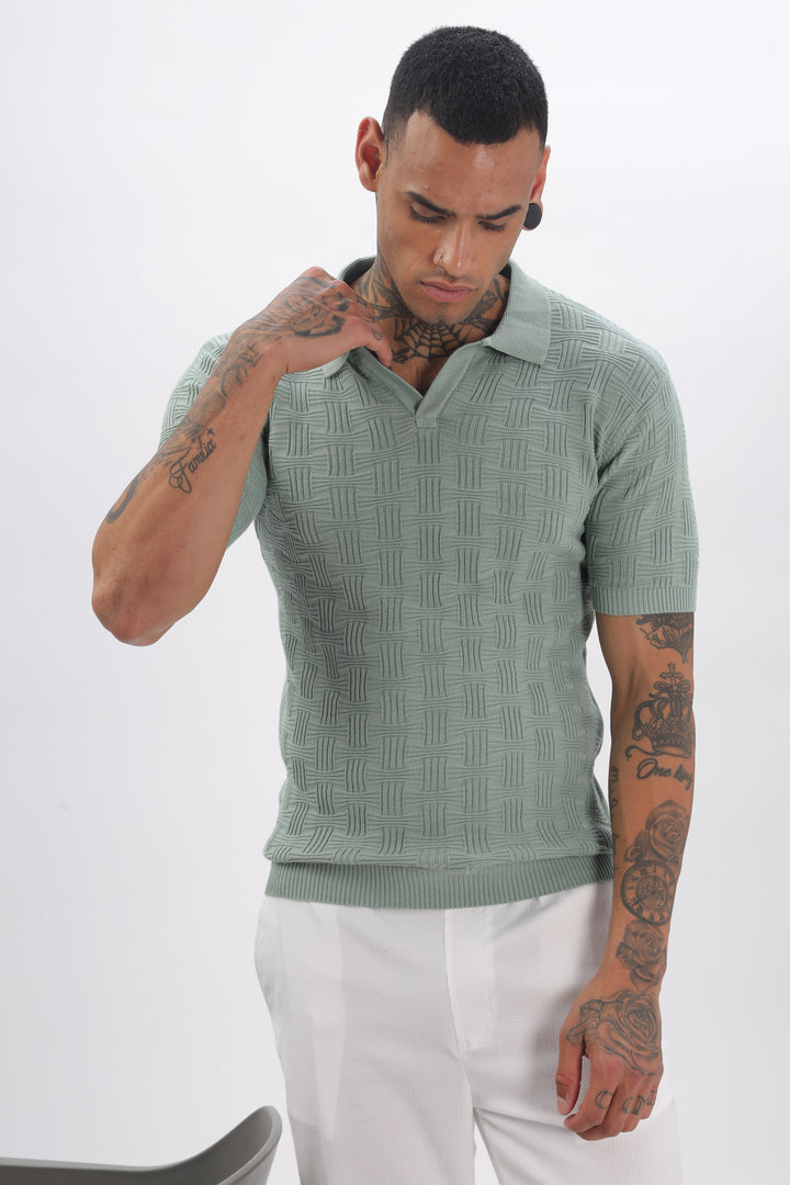 Urban Grid Polo Turqoise T-shirt Ilyzly