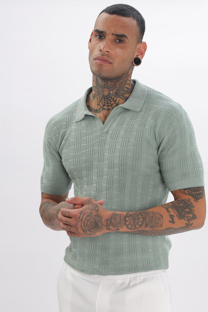 Urban Grid Polo Turqoise T-shirt Ilyzly