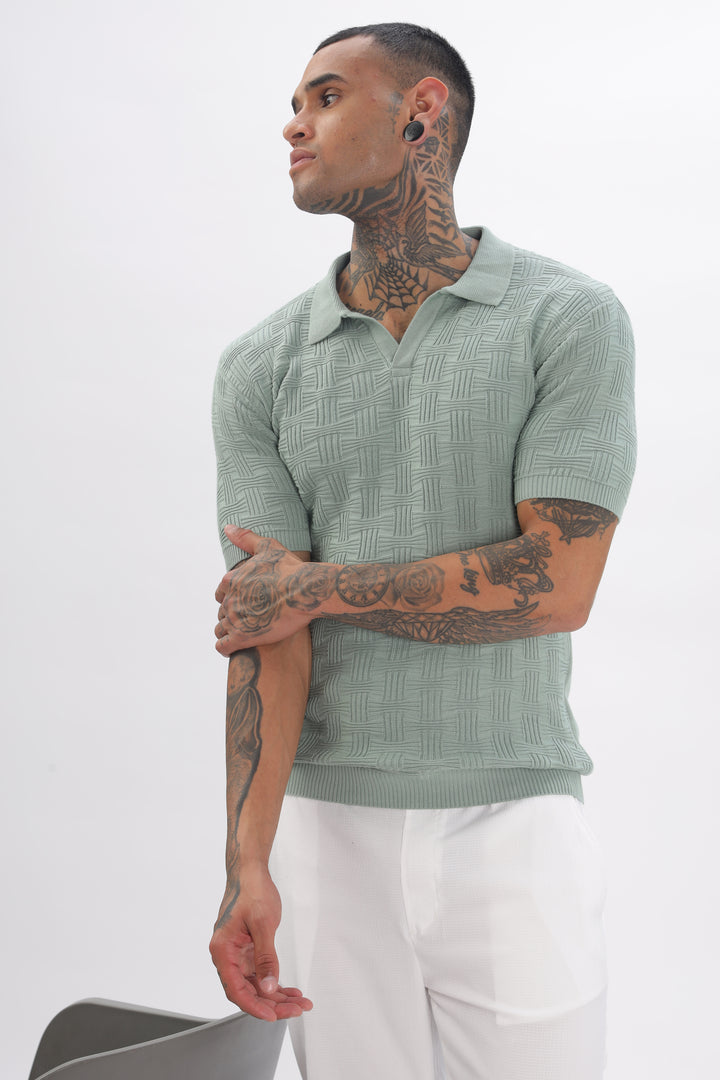 Urban Grid Polo Turqoise T-shirt Ilyzly