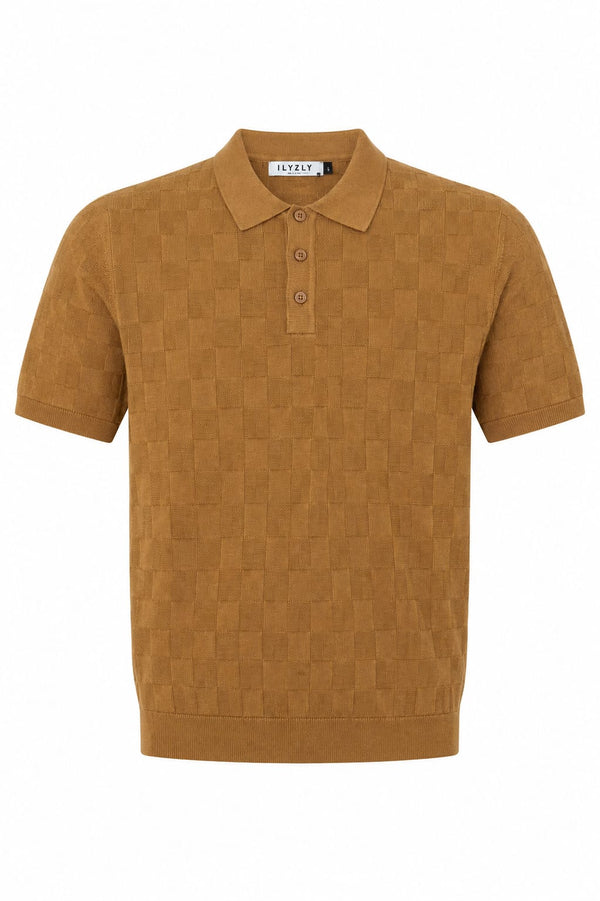 ILYZLY Checker Knit Polo