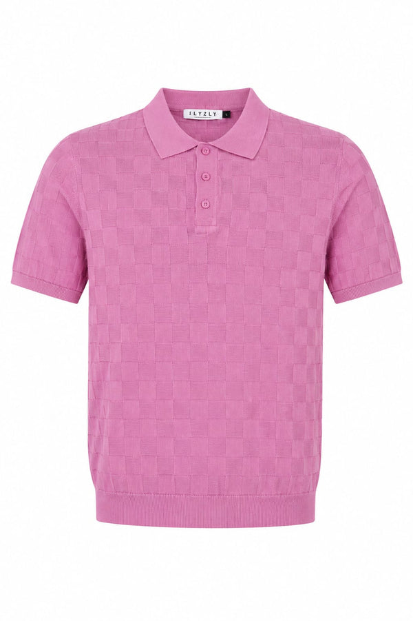 ILYZLY Checker Knit Polo