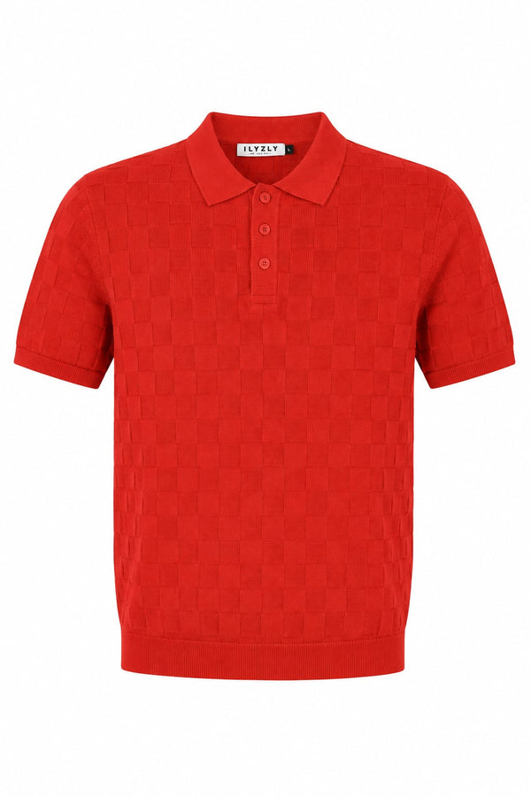 ILYZLY Checker Knit Polo