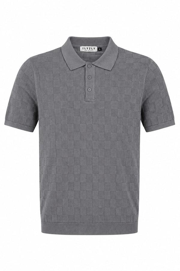 ILYZLY Checker Knit Polo
