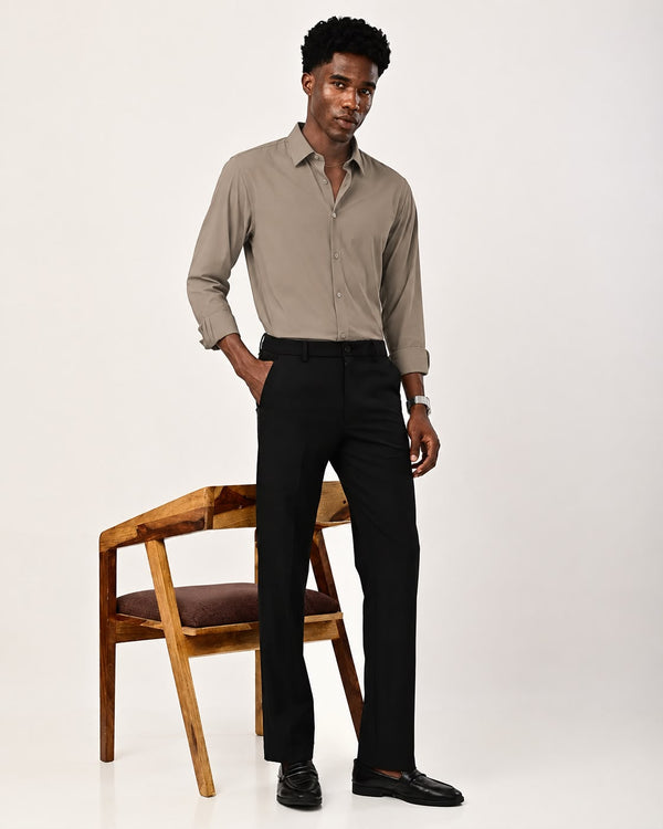 Ilyzly solid poplin Shirt - khaki