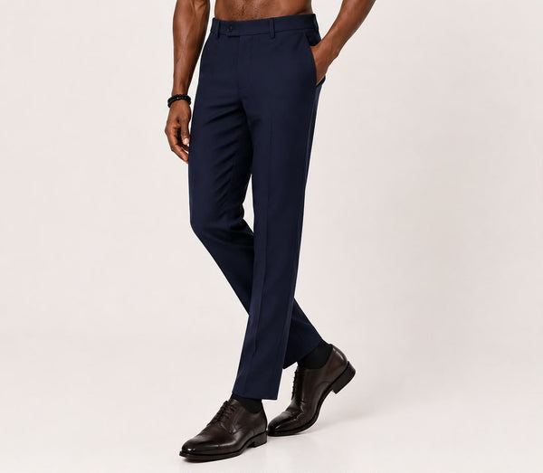 Ilyzly NavyBlue Flexi Formal Trousers
