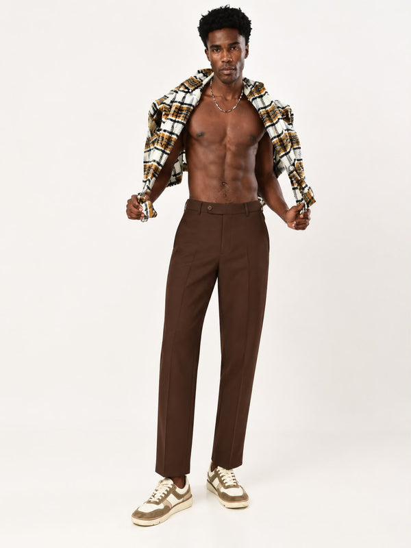 Ilyzly Brick Flexi Formal Trousers