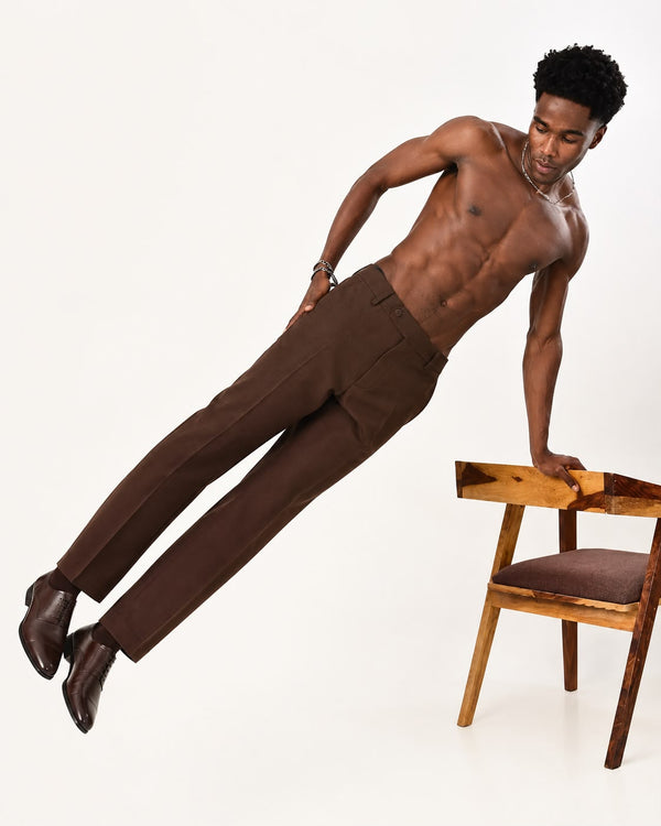 Ilyzly Brick Flexi Formal Trousers
