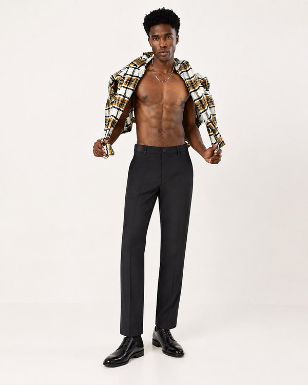 Ilyzly Black Flexi Formal Trousers