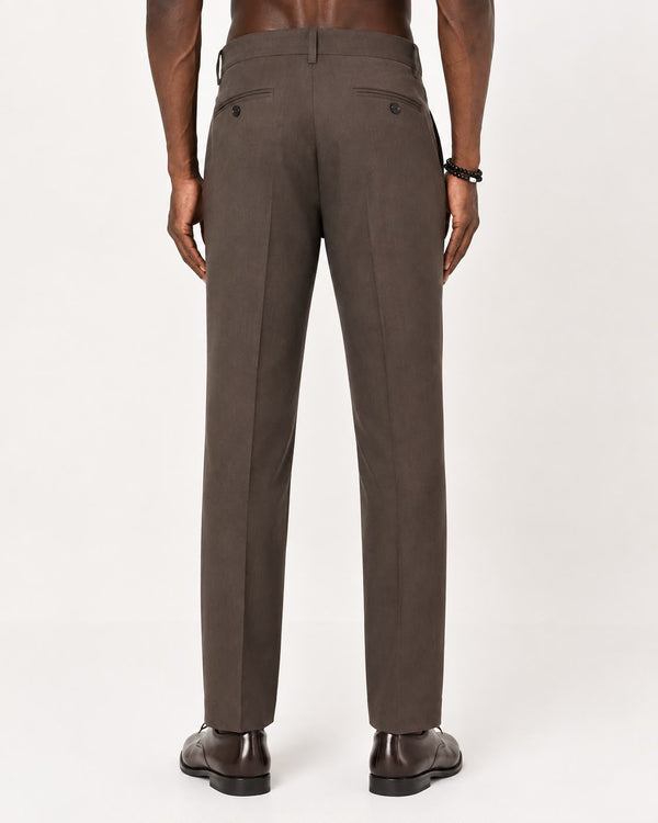 Ilyzly Brown Flexi Formal Trousers