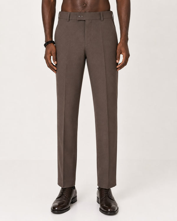 Ilyzly Brown Flexi Formal Trousers