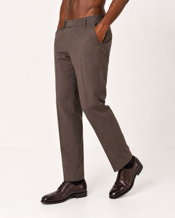 Ilyzly Brown Flexi Formal Trousers