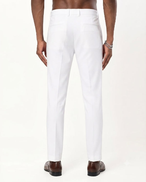 Ilyzly White Flexi Formal Trousers