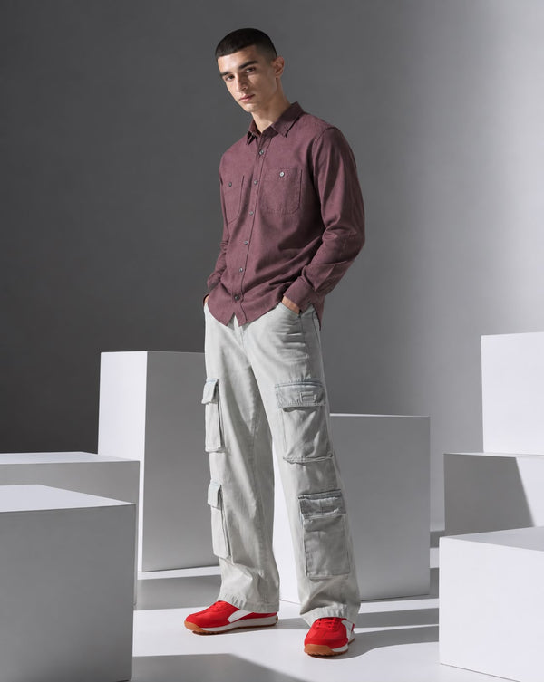 Ilyzly Double Pocket Dusty Rose Shirt