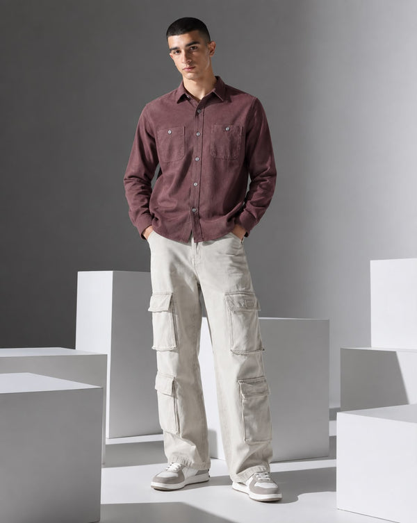 Ilyzly Double Pocket Dusty Rose Shirt