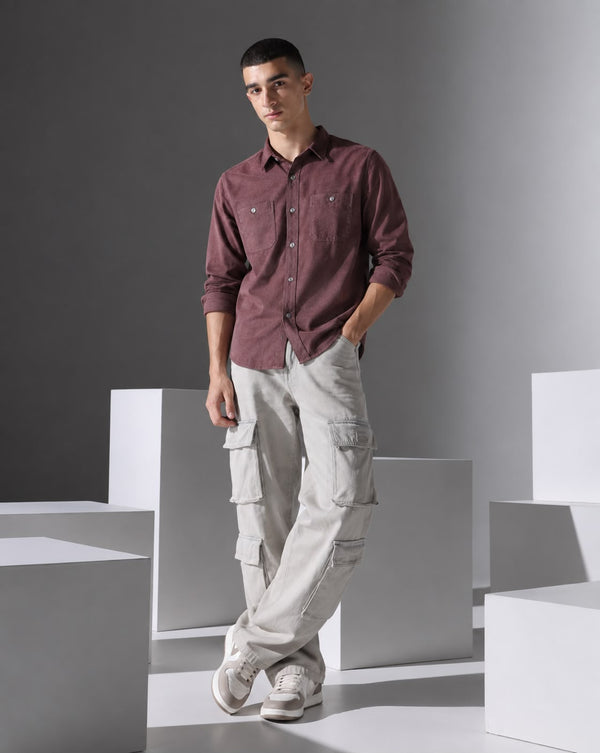 Ilyzly Double Pocket Dusty Rose Shirt