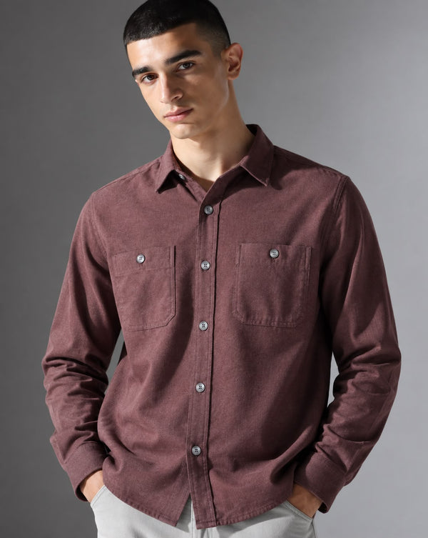 Ilyzly Double Pocket Dusty Rose Shirt