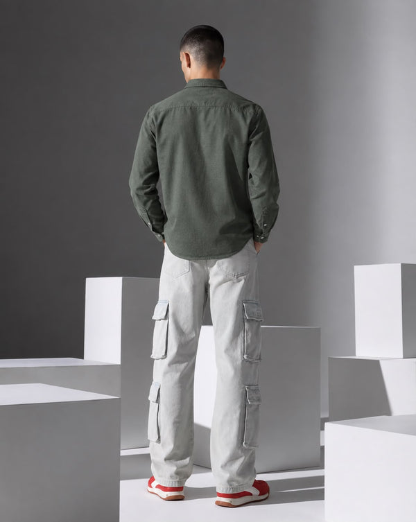 Ilyzly Double Pocket Green Shirt