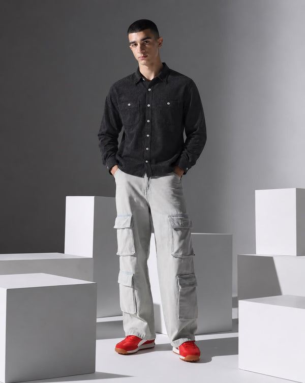 Ilyzly Double Pocket Black Shirt