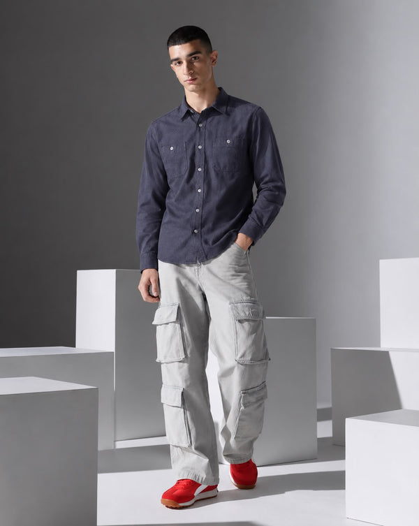 Ilyzly Double Pocket Grey Shirt