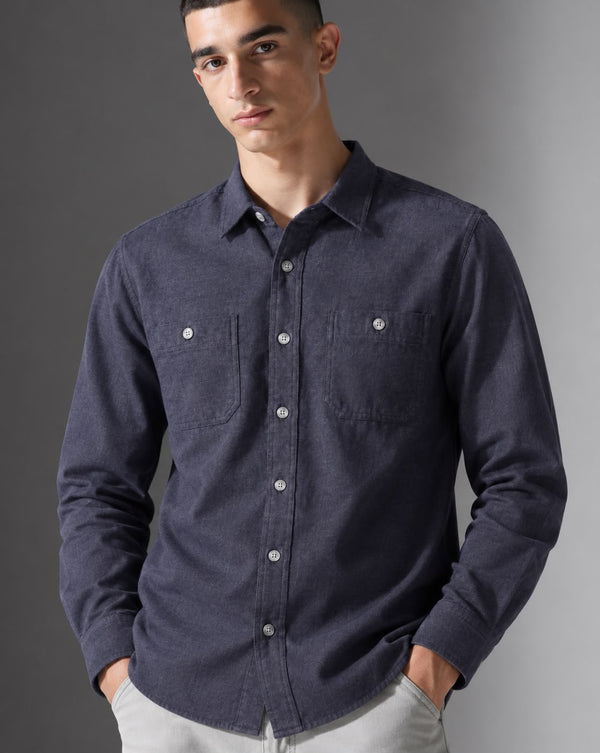Ilyzly Double Pocket Grey Shirt