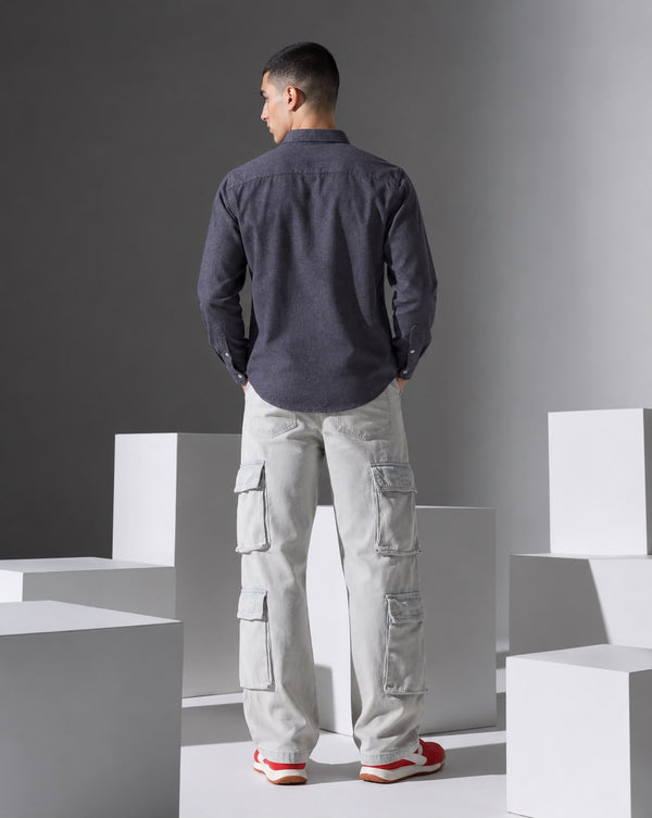 Ilyzly Double Pocket Grey Shirt