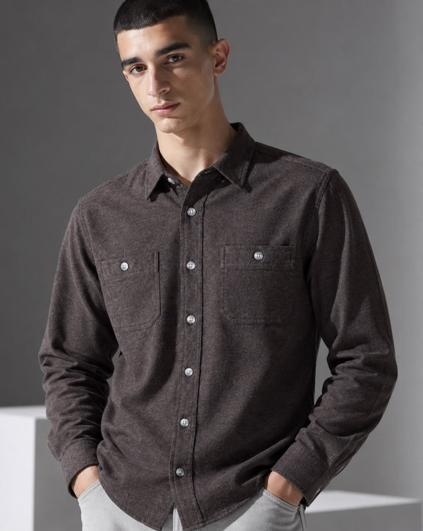 Ilyzly Double Pocket Brown Shirt
