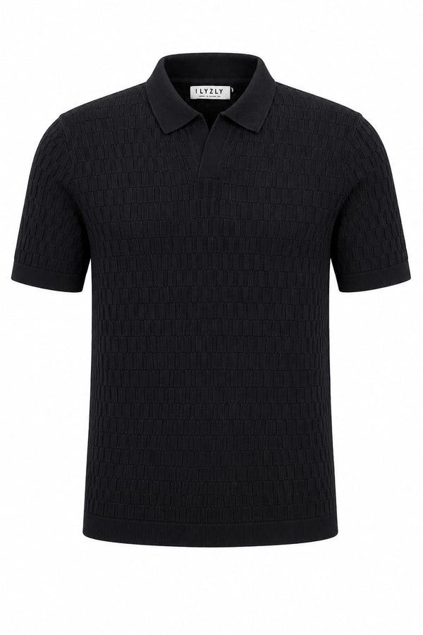 ILYZLY Basket Weave Knit Polo