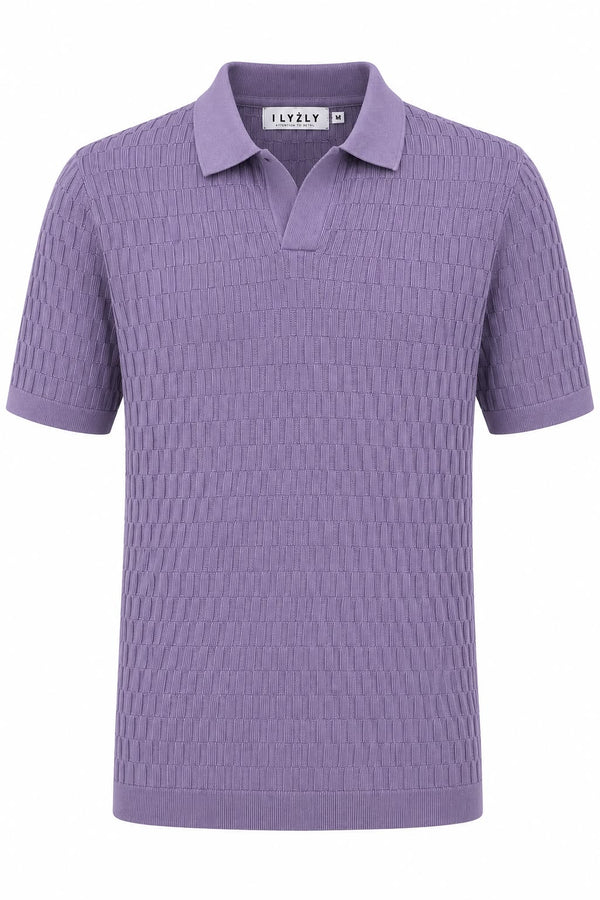 ILYZLY Basket Weave Knit Polo