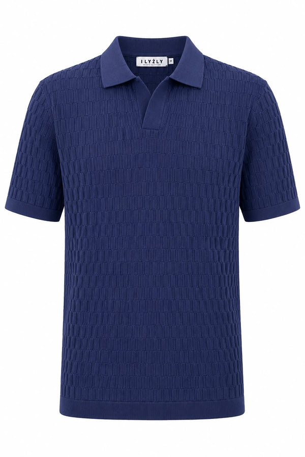 ILYZLY Basket Weave Knit Polo