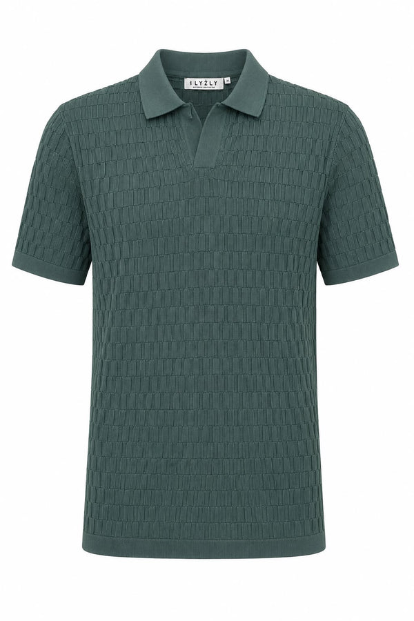 ILYZLY Basket Weave Knit Polo
