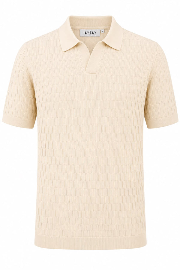 ILYZLY Basket Weave Knit Polo