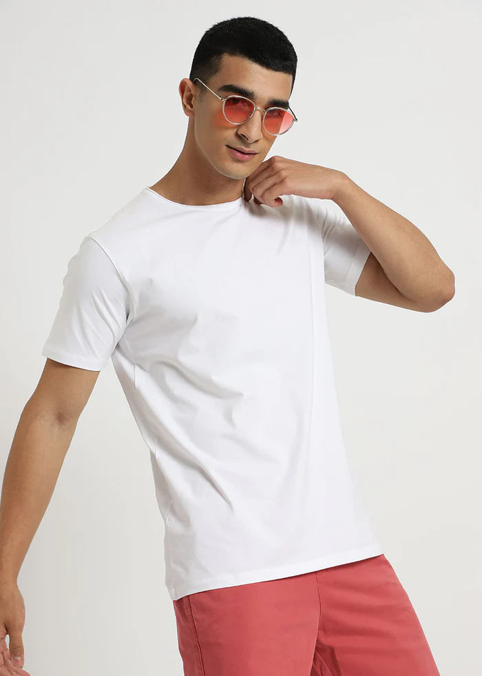 White Crew Neck T-shirt Ilyzly