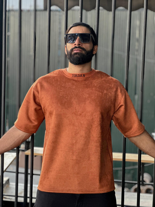orange drop shoulder t -shirt