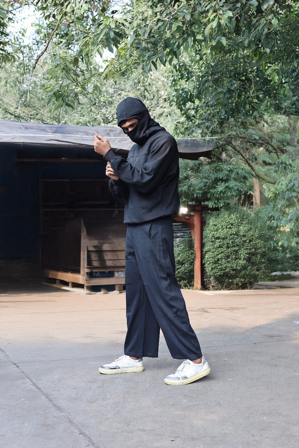 Black Zipper Winter Hoodie